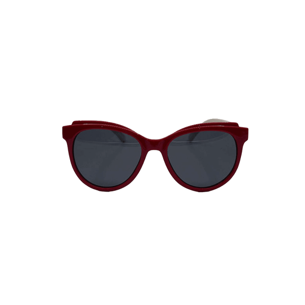 عینک آفتابی با فریم قرمز و دسته سفید بچه گانه مدل 19005