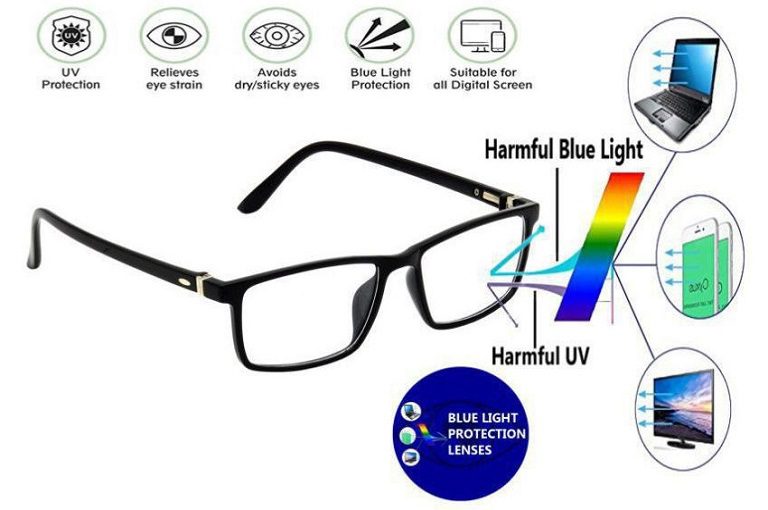 عینک کامپوتر مانع از ورود نور آبی مضر به چشم میشود