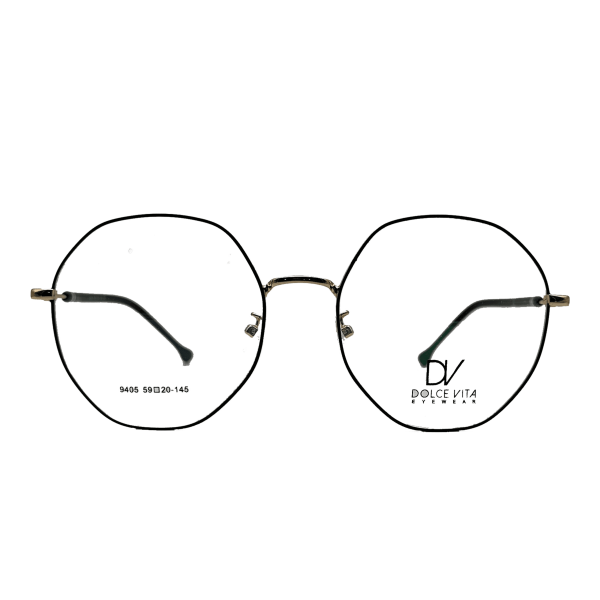 فریم عینک طبی DV مدل 9405 به شکل گرد چند ضلعی تمام فریم