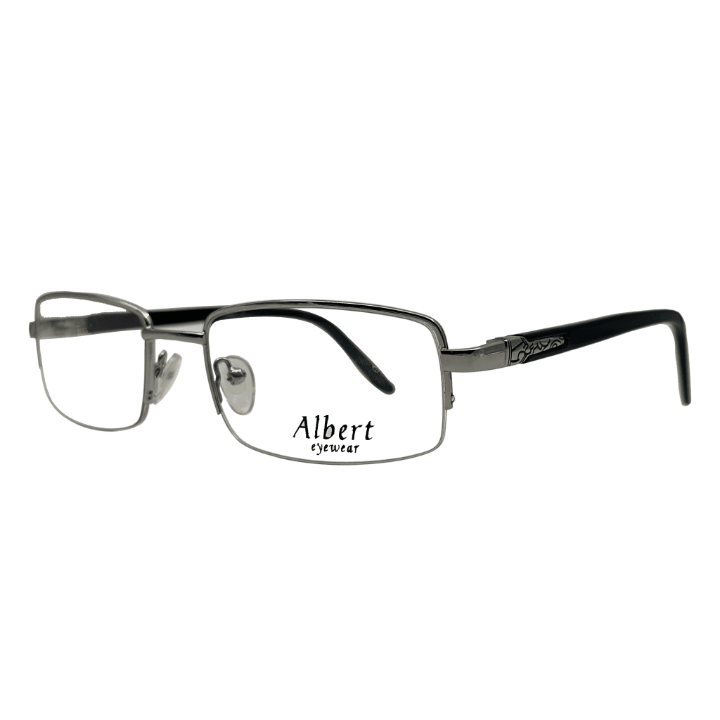 نمای نیم رخ فریم مستطیلی عینک طبی آلبرت مدل Ab001