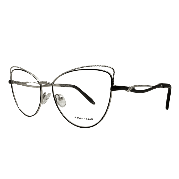 نمای نیم رخ فریم عینک طبی ربکا بلو گربه ای شکل مدل M0003