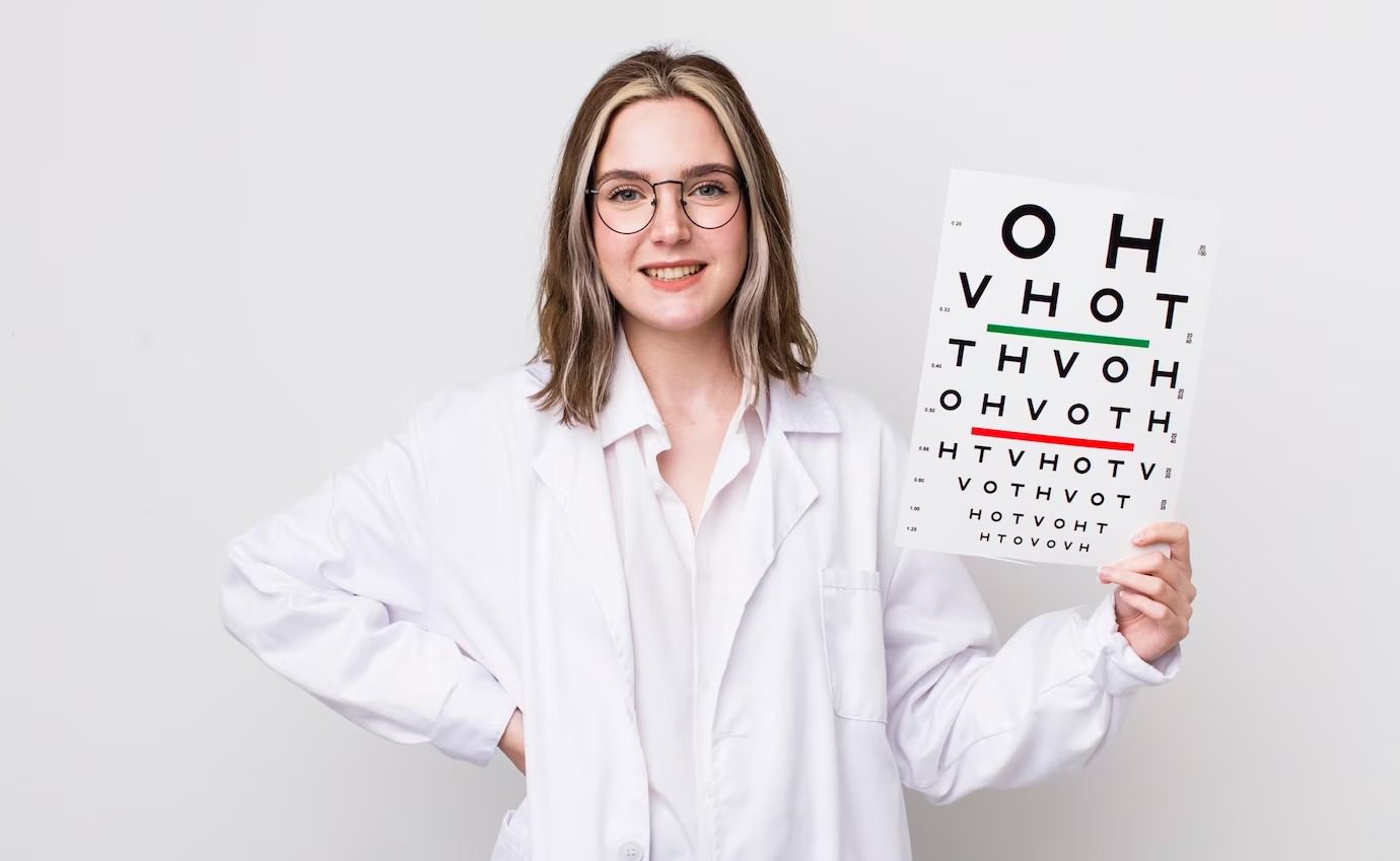 معاینه بینایی سنج با تست حدت بینایی یا تیزبینی