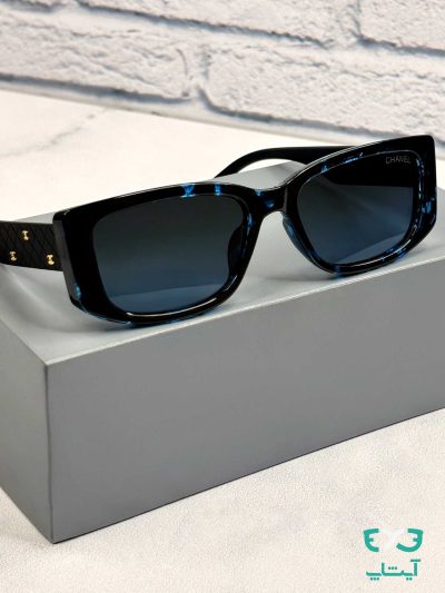 عینک آفتابی پلاریزه شانل CHANEL مدل P2287 دسته پلنگی آبی