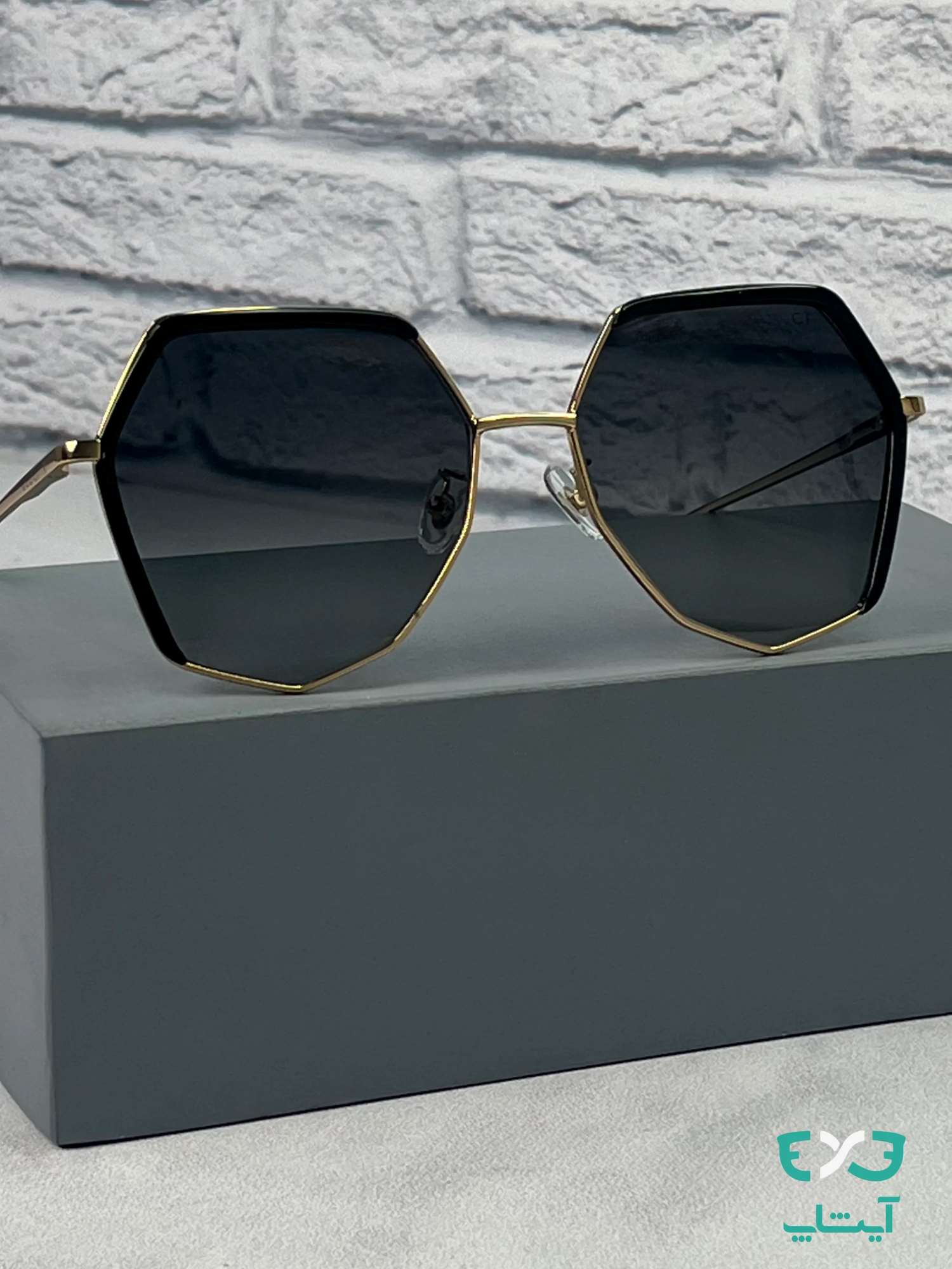 ۹۳۰۸ عکس اول عینک آفتابی گوچی GUCCI کد9308 مشکی طلایی - Image 1